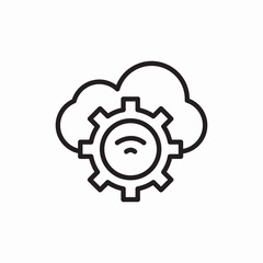 Cloud settings gear configuration icon vector sign