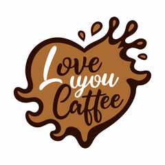 Sticker design of  A heart-shaped coffee splash 