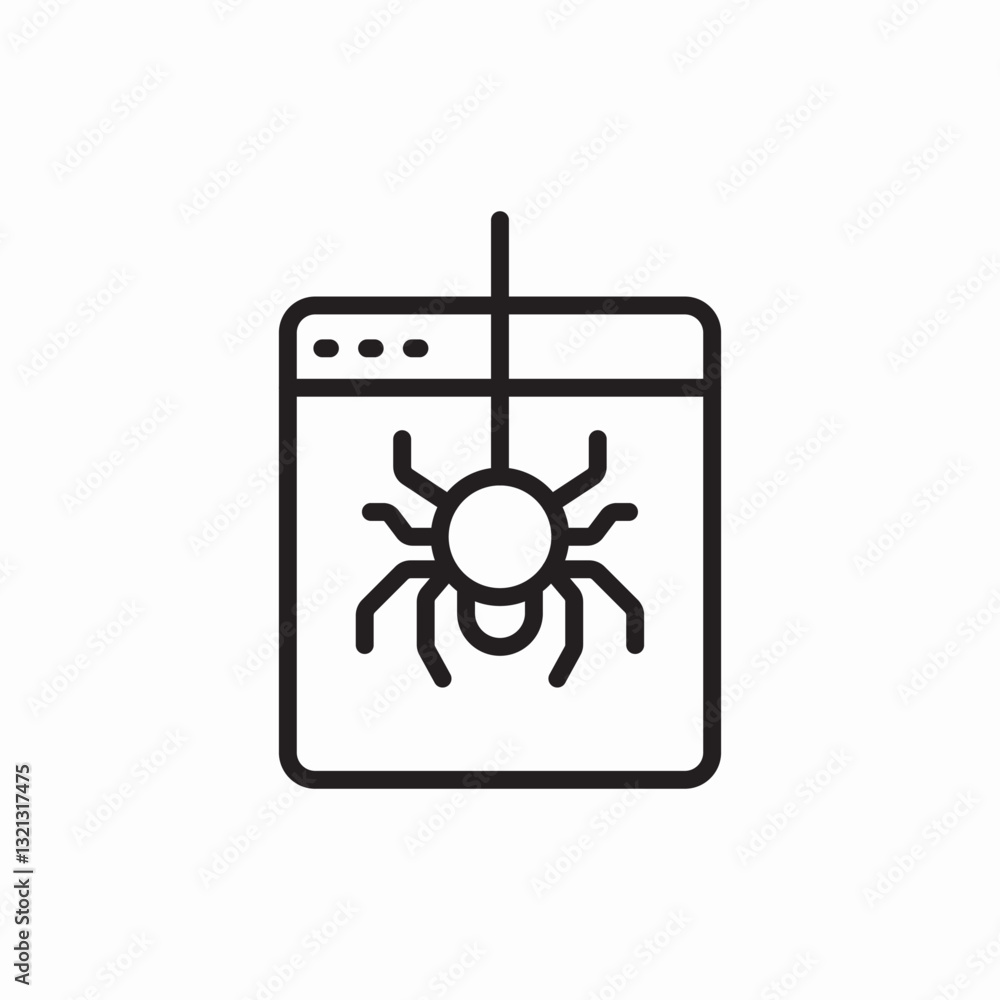 Poster virus bug detection software icon vector sign