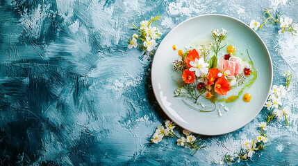 Delicious edible flower dish artistic food presentation spring flowers culinary delights gourmet meal