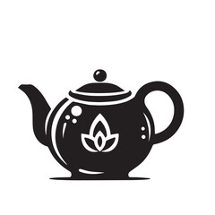 Obraz premium Teapot vector silhouette design. Teapot logo black color.