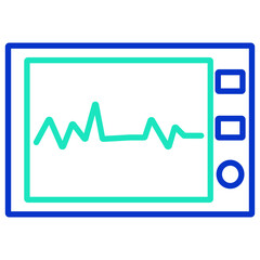 Cardiogram Monitor outline dual color icon