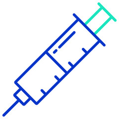 Syringe outline dual color icon