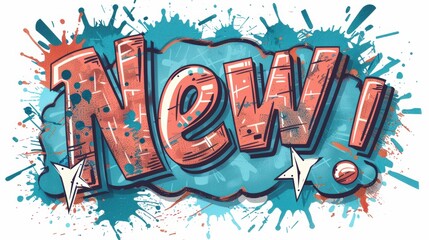 New product announcement graphic, vibrant comic style