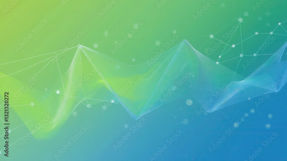 Aufkleber dynamic trend lines blend into a data grid, representing political and economic analysis with cool b