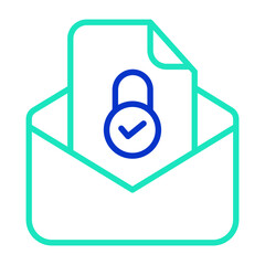 security mail email outline dual color icon