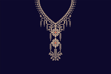 Embroidery pattern floral style on dark background 