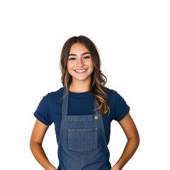 Shopkeeper Woman Wearing Apron Isolated Background