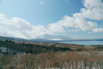 明神山パノラマ台から見る富士山と山中湖