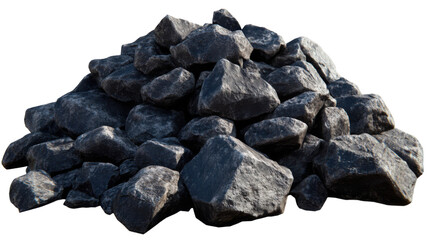 pile of rocks isolated on white background