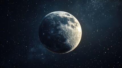 Obraz premium Majestic Moon in Starry Night Sky