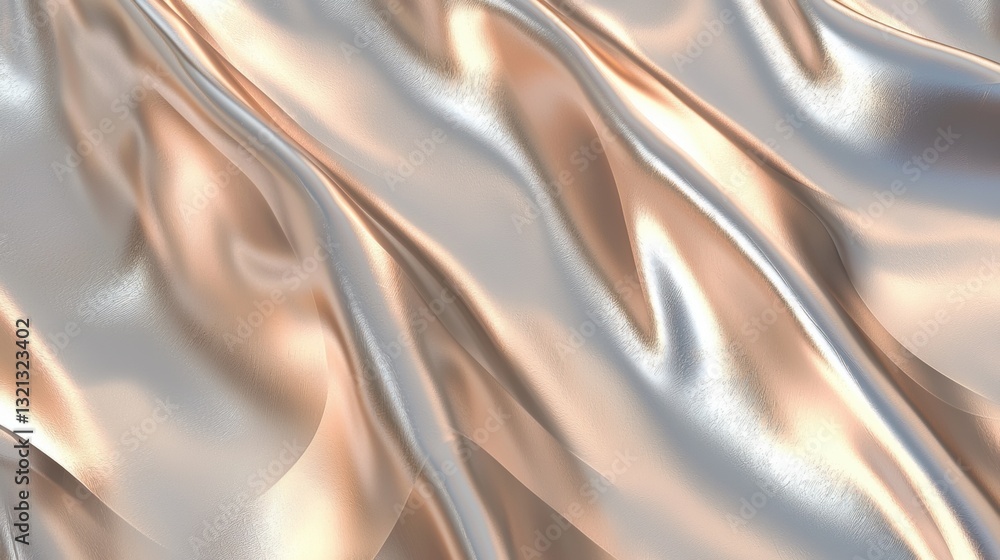 Poster close-up of a luxurious fabric with a smooth and shiny texture. the fabric appears to be made of sat