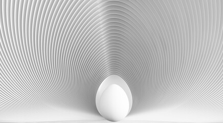 White paper waves abstract design in egg shape circles.Aura fluids around energy source abstract background.