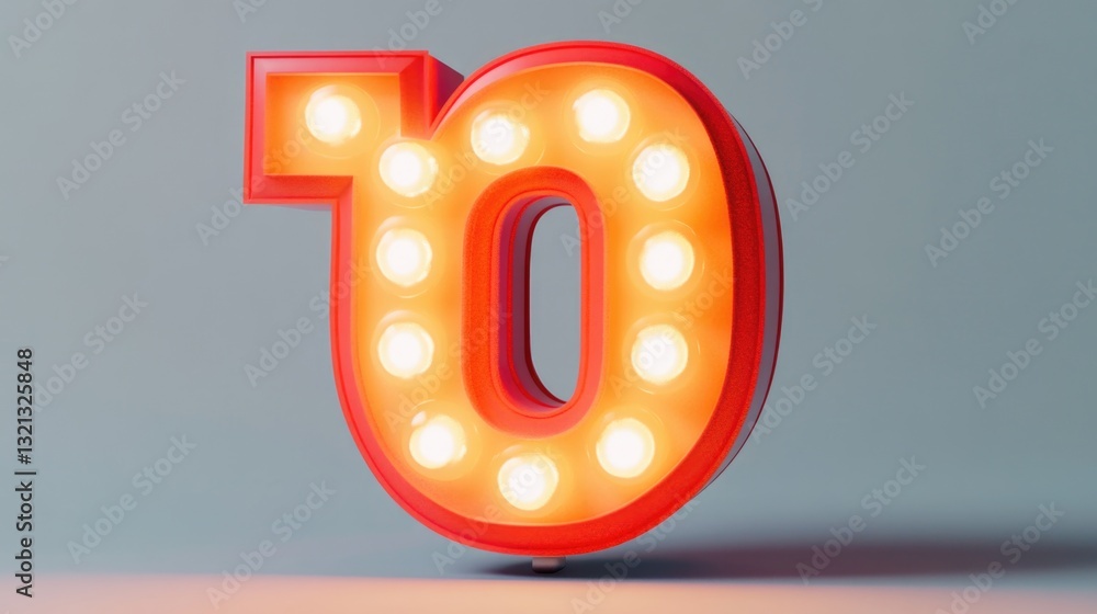 Aufkleber A lit-up digital display shows a single number on a table surface