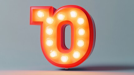 A lit-up digital display shows a single number on a table surface