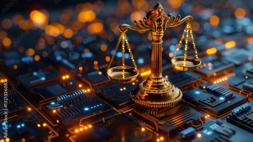 Poster exploring the future of justice with ai holograms in virtual judiciary settings for a transparent tr