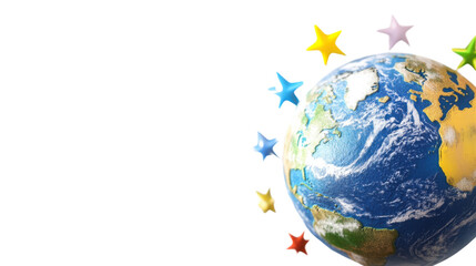 Naklejka premium planet earth and symbols of world religions isolated on white background