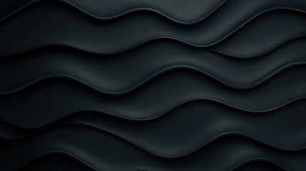 Obraz premium Elegant black wavy background, abstract flowing lines for modern design projects