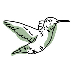 color stroke semi colored hummingbird.