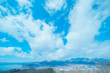 明神山パノラマ台から見る富士山と山中湖