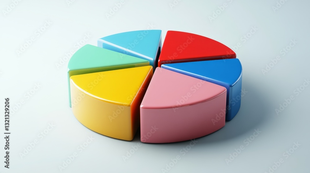 Aufkleber a business-oriented d pie chart with a slight perspective tilt for depth.