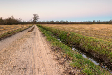 Obraz premium autumnal landscape inside the Santa Sofia ring on the Ticino river, Pavia, Italy