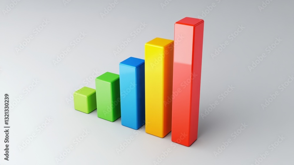 Poster a simple d bar graph with evenly spaced bars in primary colors, perfect for educational use.