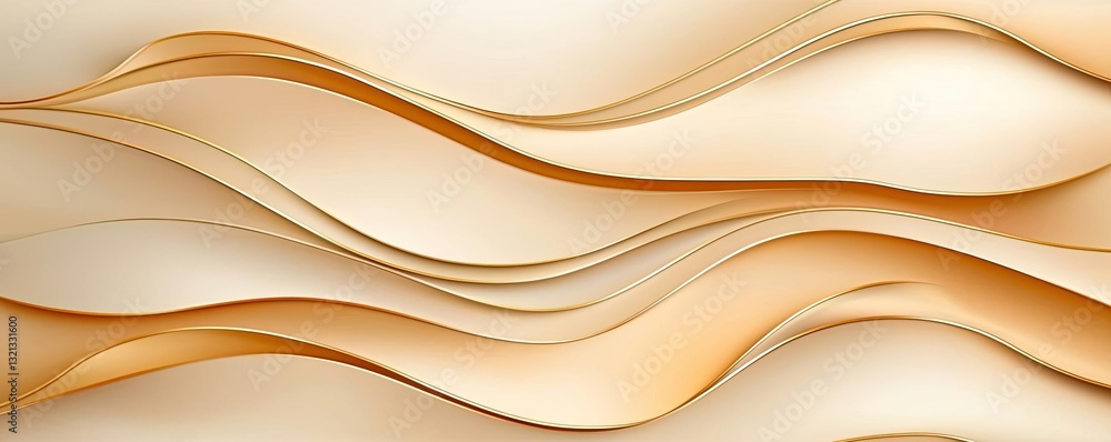 Poster abstract art background concept. soft waves of beige and cream tones create a smooth and elegant bac