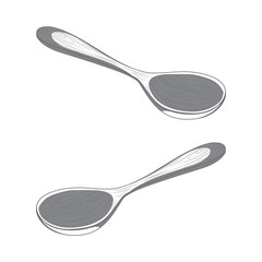 Spoon drawing doodle. vector illustration