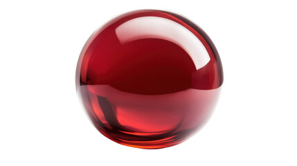 red glass ball isolated on white background