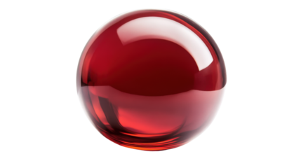 red glass ball isolated on white background
