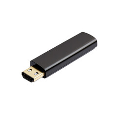 A Sleek Black Hdmi Adapter, A Simple Yet Elegant Solution For Seamless High-definition Connectivity, Promising Effortless Signal Transmission With A Smooth, Matte Finish Isolated on Transparent Backgr