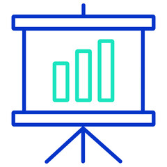 Chart Board outline dual color icon