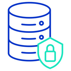 Database Locks outline dual color icon