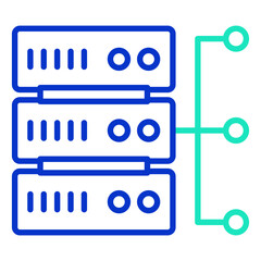 Fototapeta premium Server Flow outline dual color icon