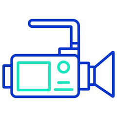 video outline dual color icon