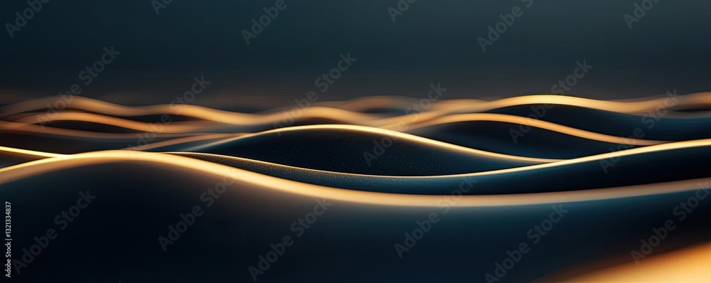 Poster abstract art background concept. a serene visualization of smooth flowing curves with glowing highli