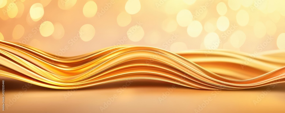 Poster abstract art background concept. elegant golden waves create a soft, warm atmosphere with shimmering
