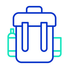 backpack outline dual color icon