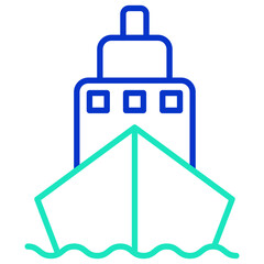 ship outline dual color icon