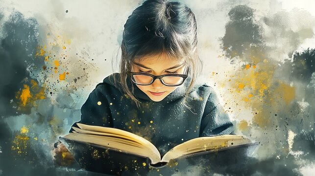 International Literacy Day watercolor illustration