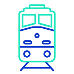 Local Train  outline dual color icon