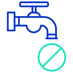 no water outline dual color icon