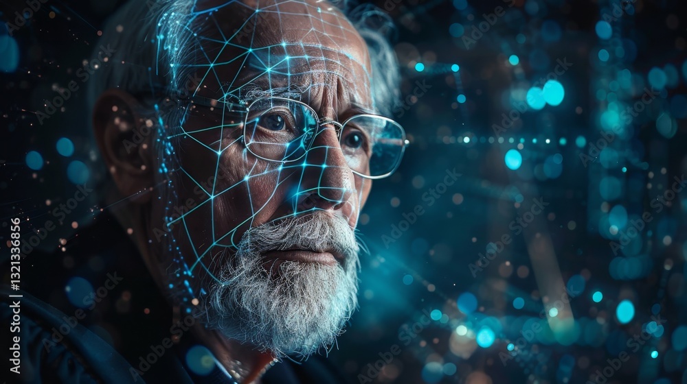 Poster exploring the future of justice through augmented holograms in virtual trials