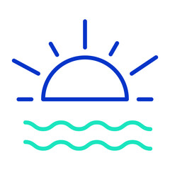 sunrise outline dual color icon