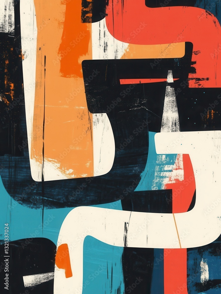Leinwandbilder bold typographic background featuring oversized abstract text with vibrant color contrasts