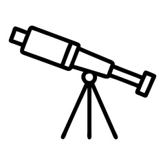 Black and White Telescope Icon – Minimalist Astronomy Symbol