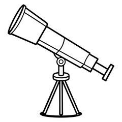 Outline Telescope on Tripod &ndash; Astronomical Viewing Equipment Icon