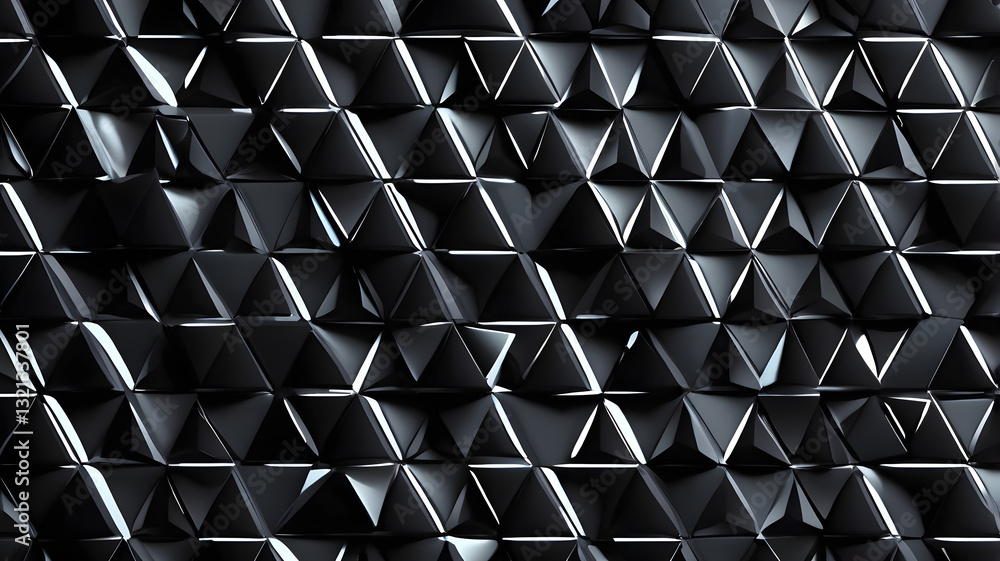 Poster geometric harmony: an abstract composition of triangular forms, dynamically arranged to create a pat