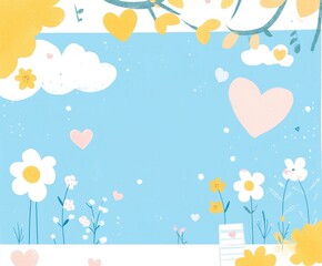 a page with blue background for a spring ad.